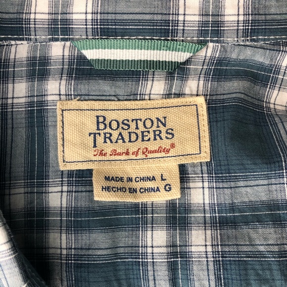 Mens boston traders button short sleeve shirt - Picture 2 of 2